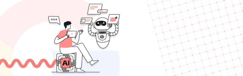 Person interacting with a robot assistant AI MAX